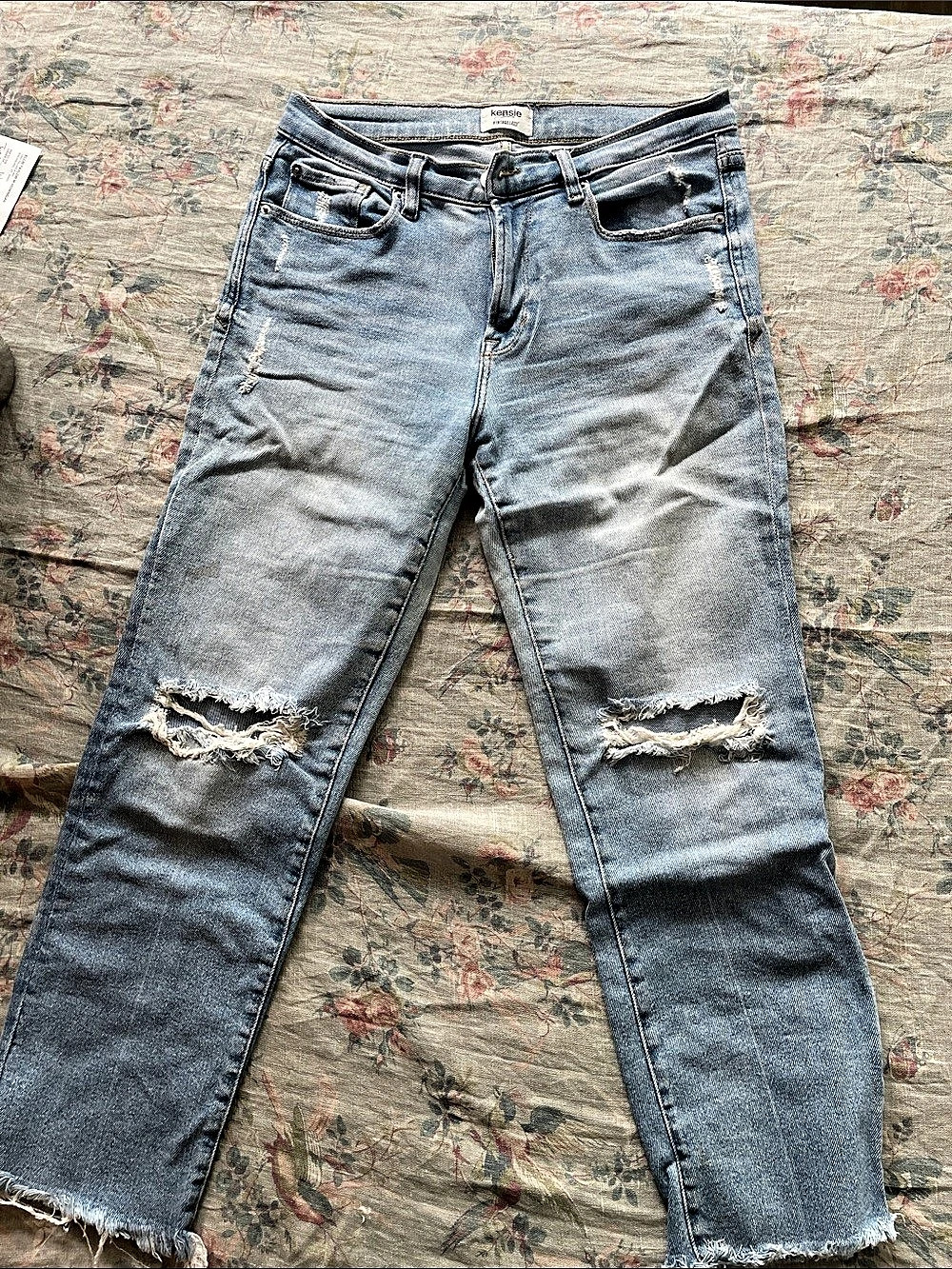 Kensie The Allie High Rise Slim Straight Jeans Blue 6/28 vintage luxe